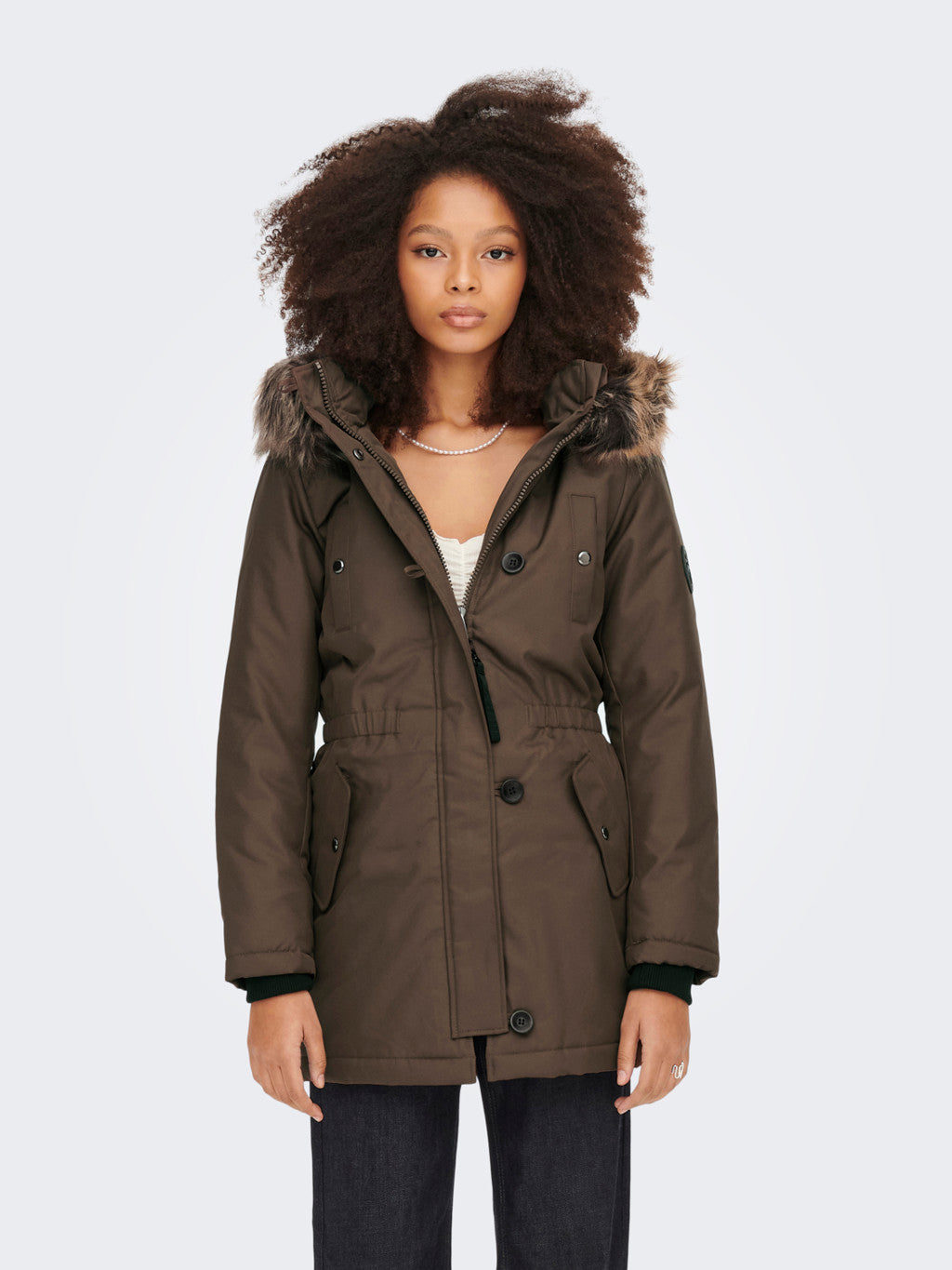 Parka marron clearance mujer