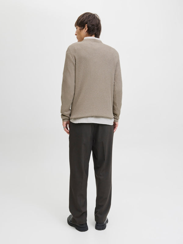 Jersey textura cuello redondo