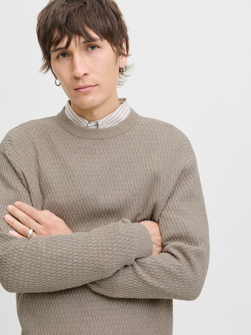 Jersey textura cuello redondo