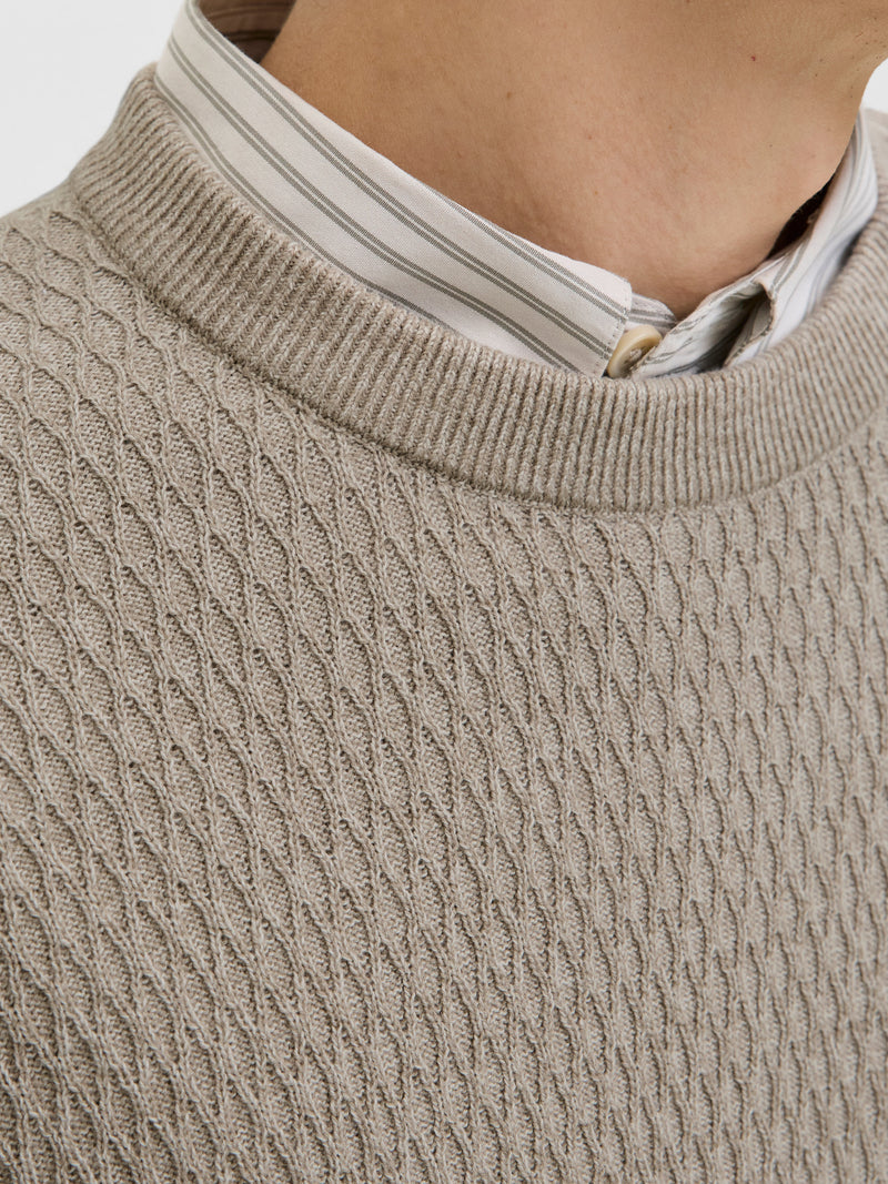 Jersey textura cuello redondo